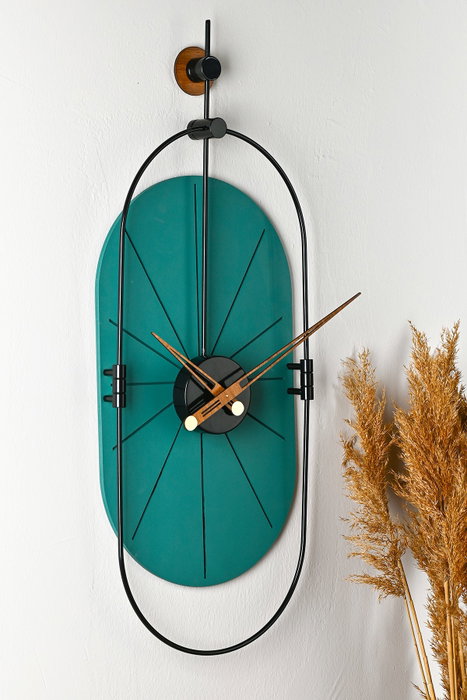Wallity Sntr - Green Reloj de Pared Decorativo Verde y Negro